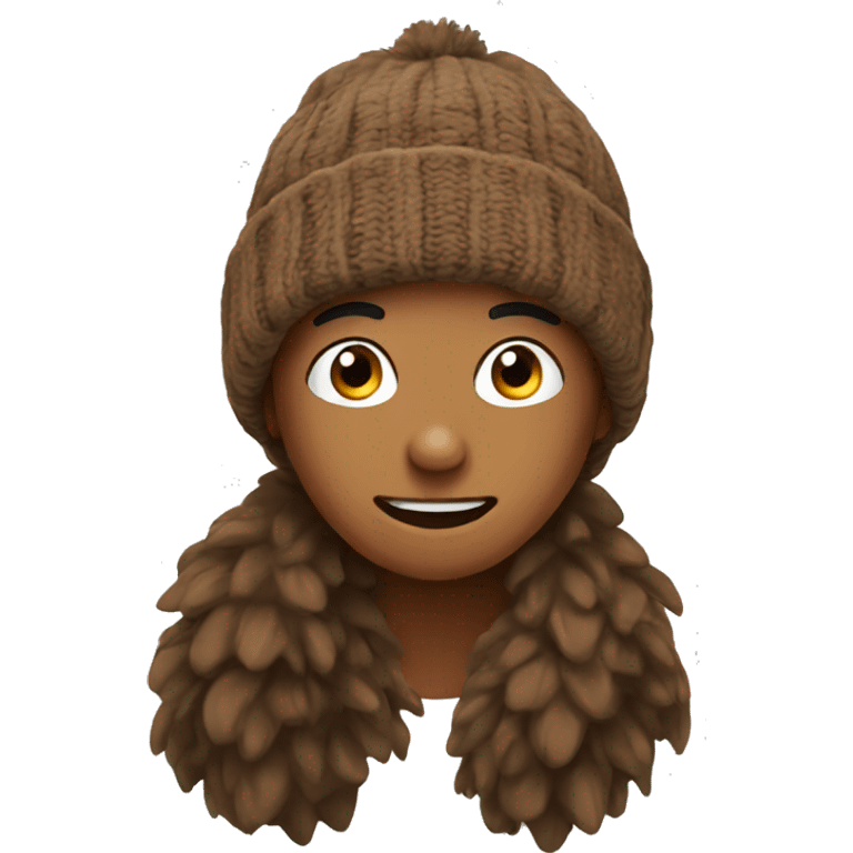 Brown winter beanie emoji