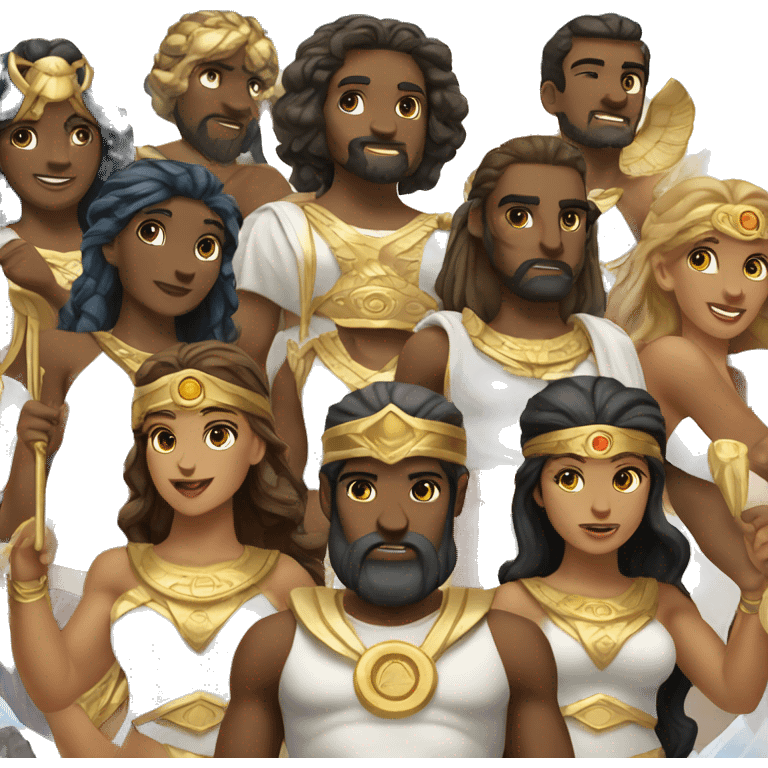 The Gods and Goddesses on mount Olympus emoji