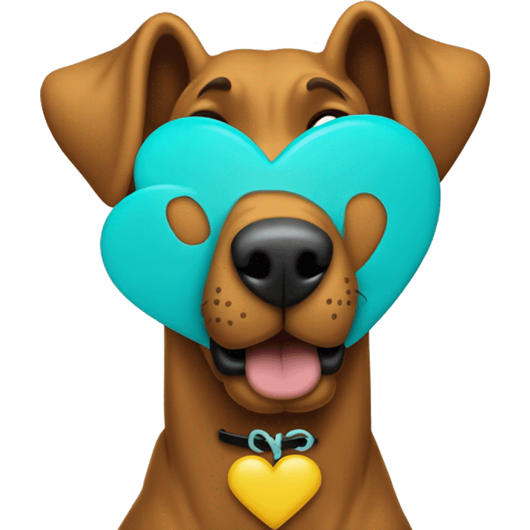 Scooby Doo with cyan heart emoji