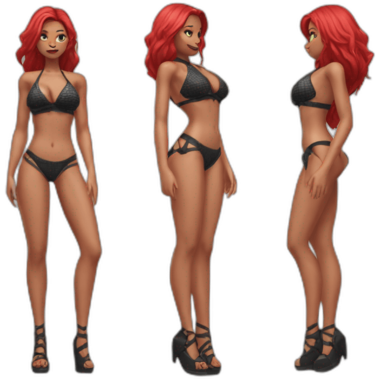 Katarina posing legs in fishnet bikini sfw emoji