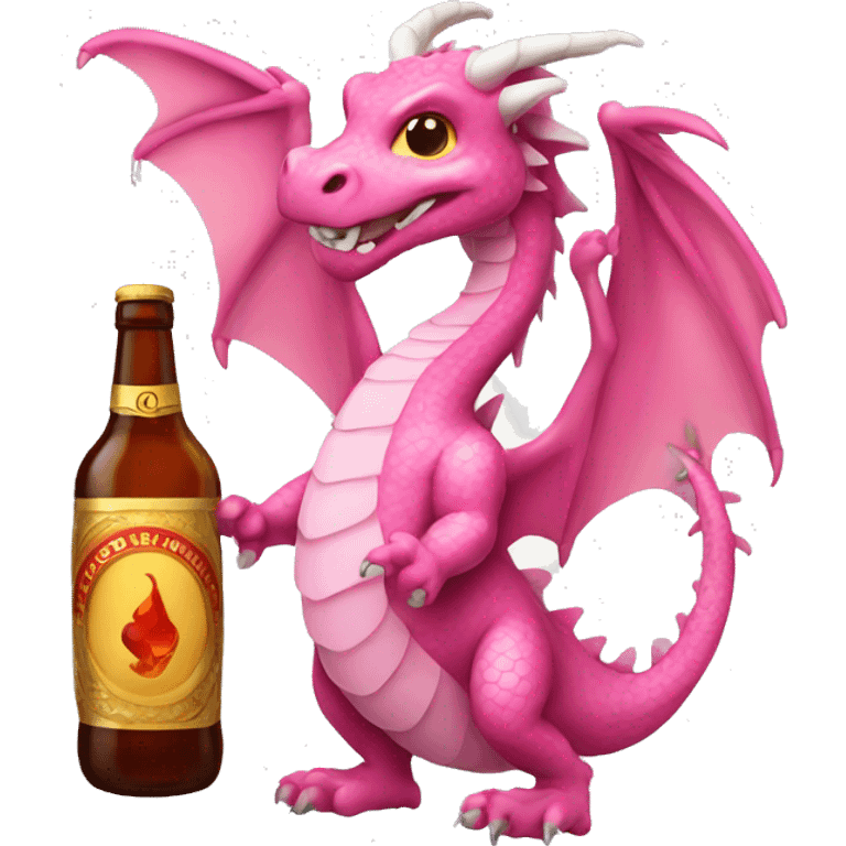 Pink dragon with alcohol  emoji