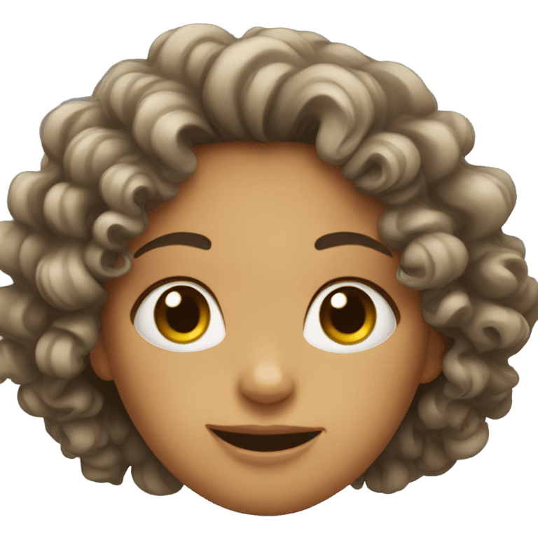 Funny face of a girl with curly hair emoji