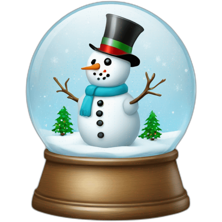 Snowman christmas tree snow globe emoji