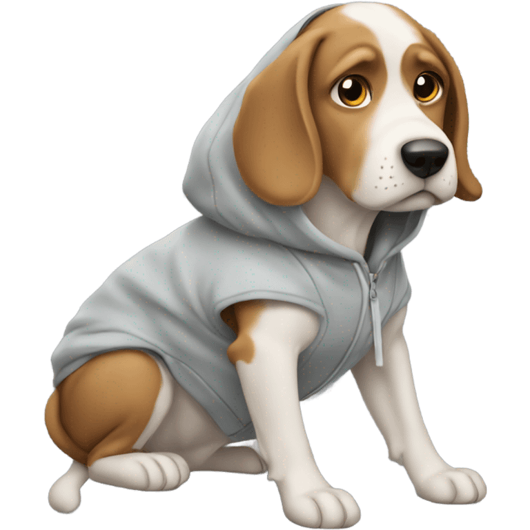 Dog wearing A hoddie emoji