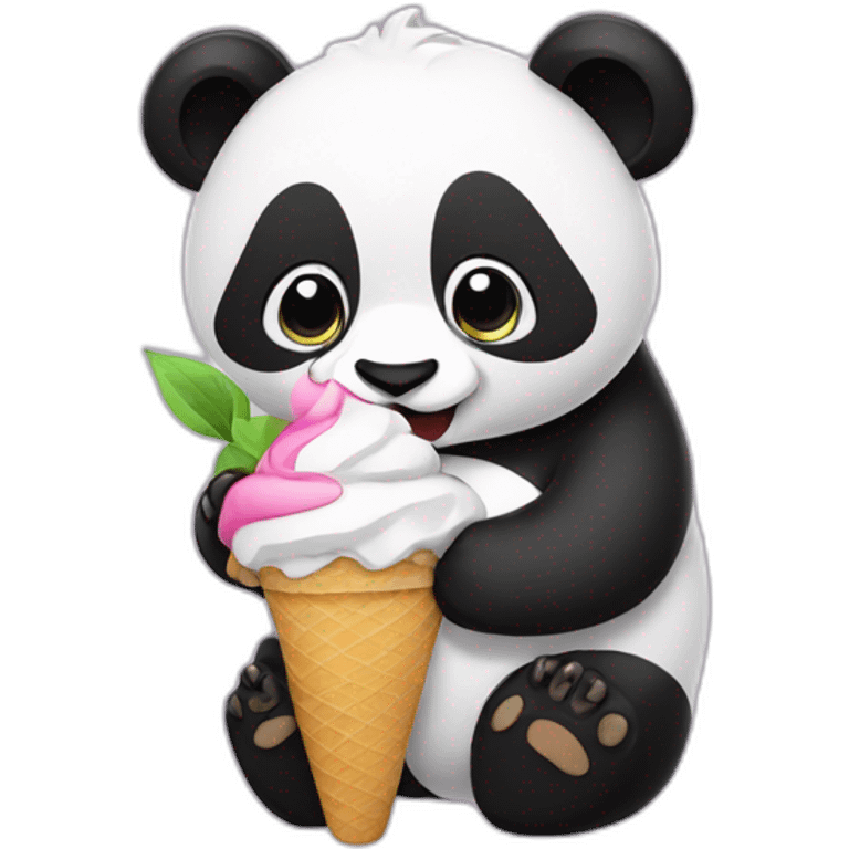 Panda eating ice cream emoji