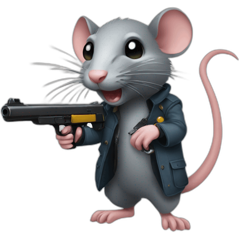 rat with gun emoji