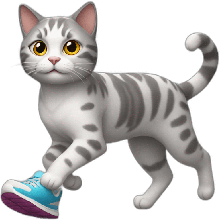 Cat wearing running shoes emoji