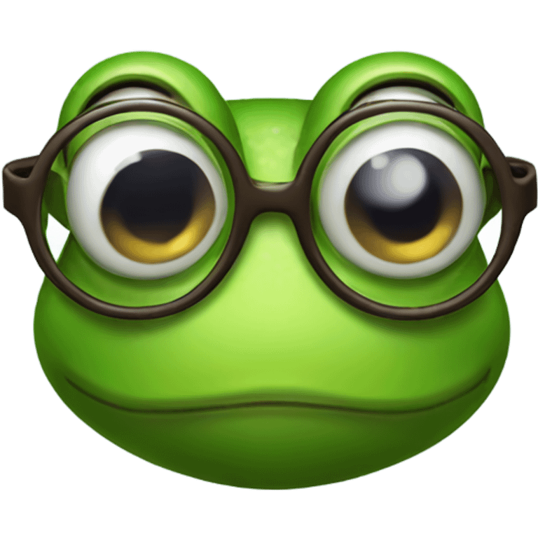 Frog with glasses emoji