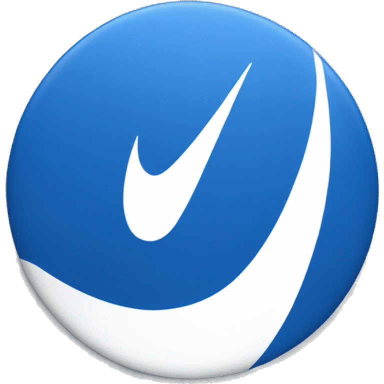 Blue circle with white Nike logo emoji