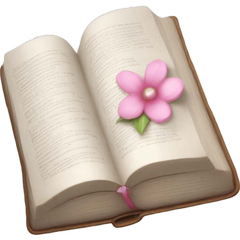 white bible with pink floral emoji