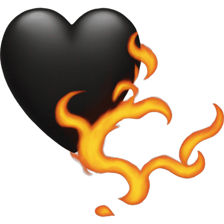 Black heart on fire emoji