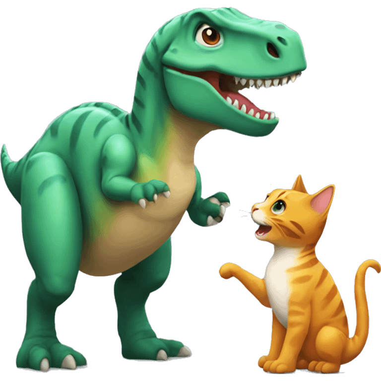 dinosaur holding a cat emoji