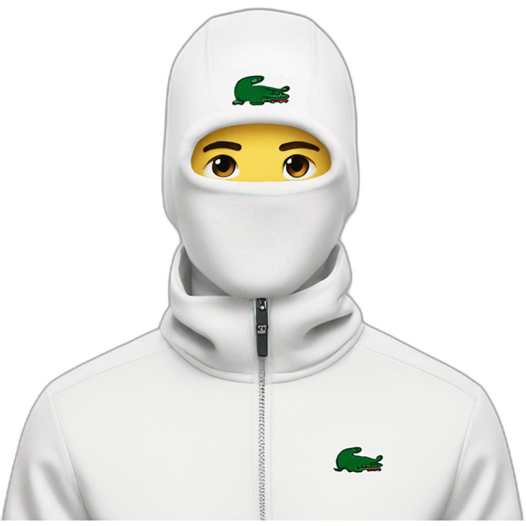 white boy lacoste balaclava with lacoste emoji