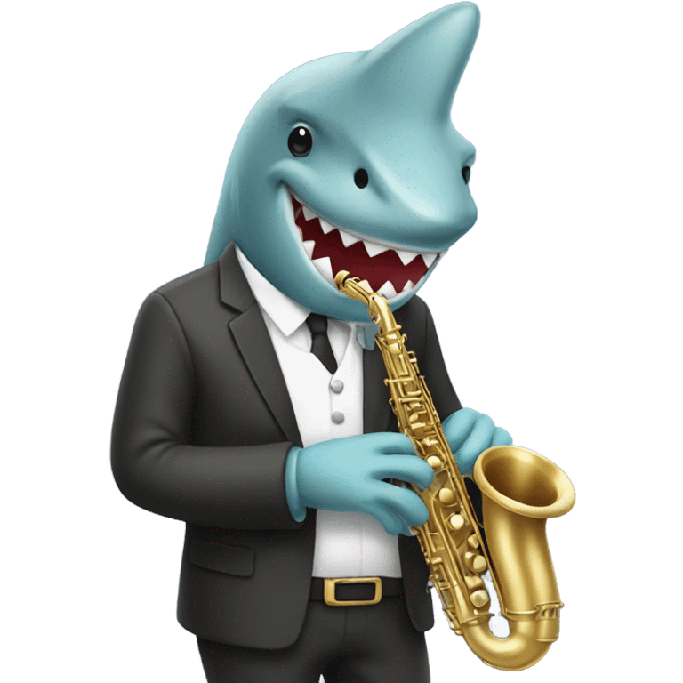 Shark playing saxophone emoji