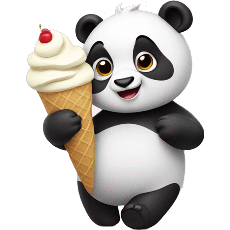 Panda eating ice cream emoji