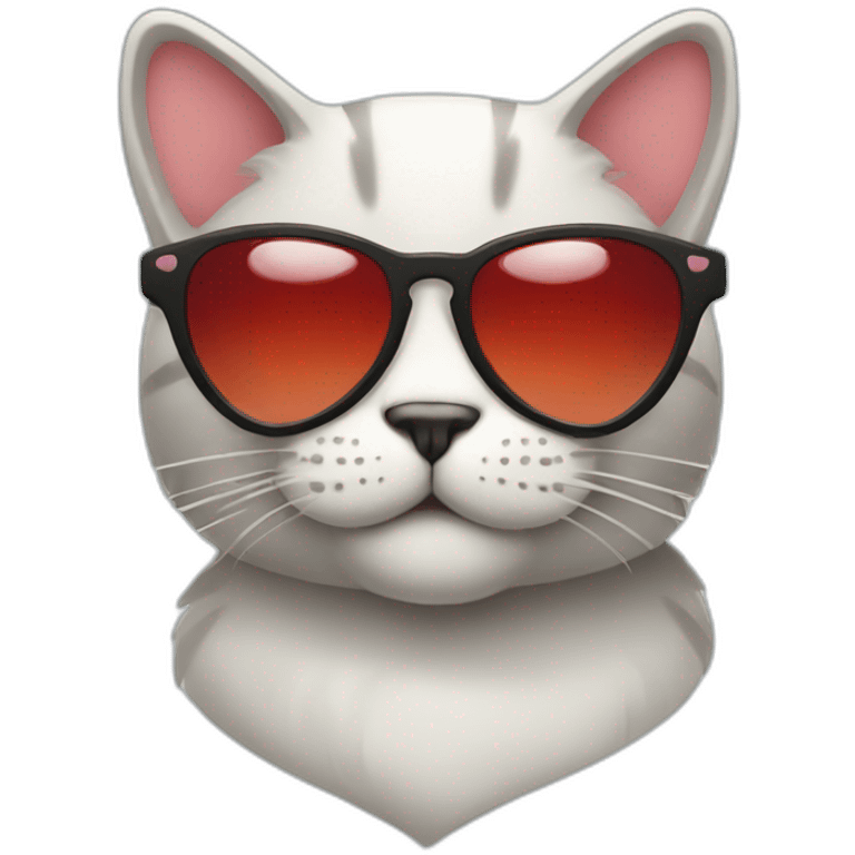 cool cat with heart shades emoji