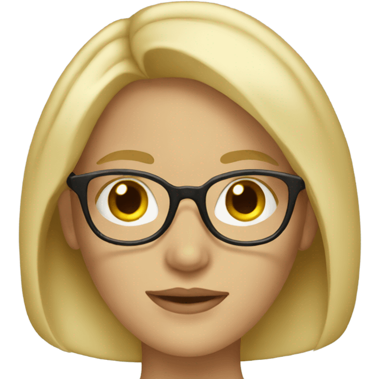 Blonde woman with glasses emoji