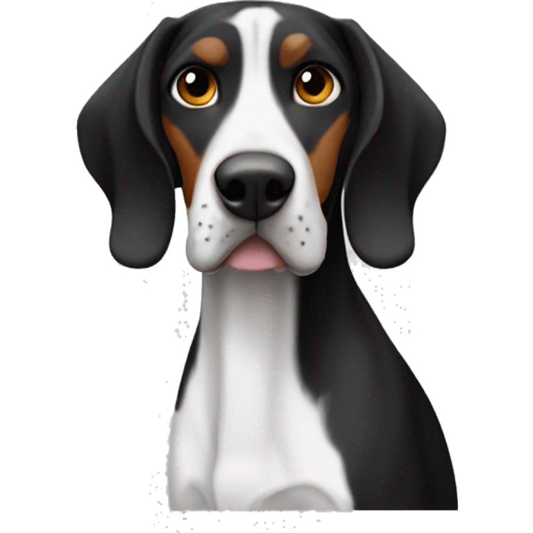 black and white only coonhound pointer mix emoji