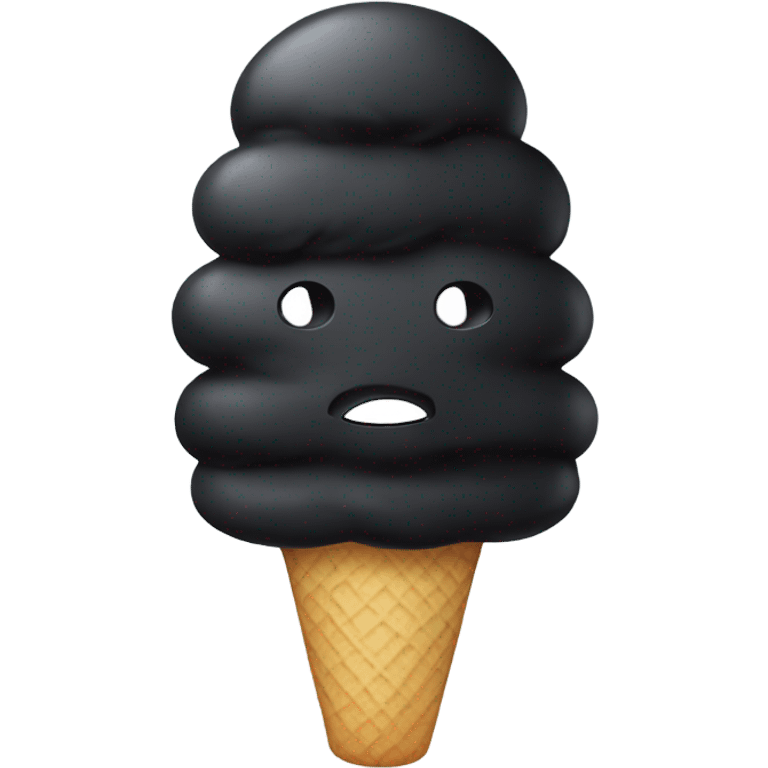 Black ice cream  emoji