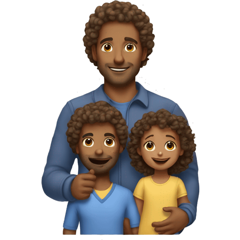 Dad with toddler girl curly hair emoji