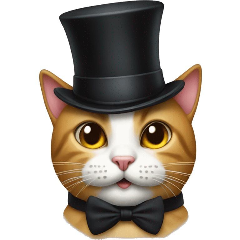 cat with a top hat and moustache  emoji