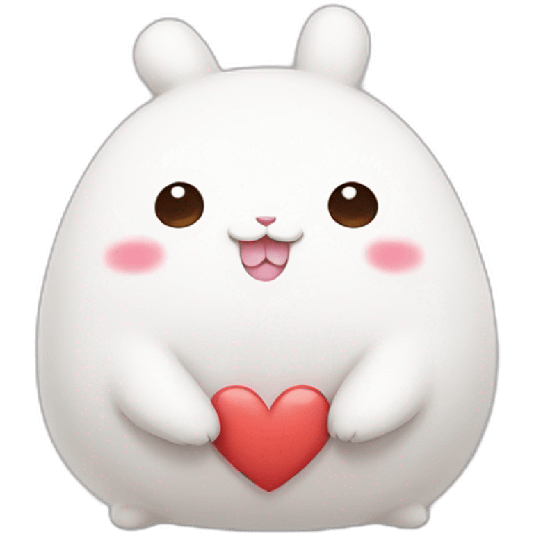 Molang with heart shaped eyes emoji