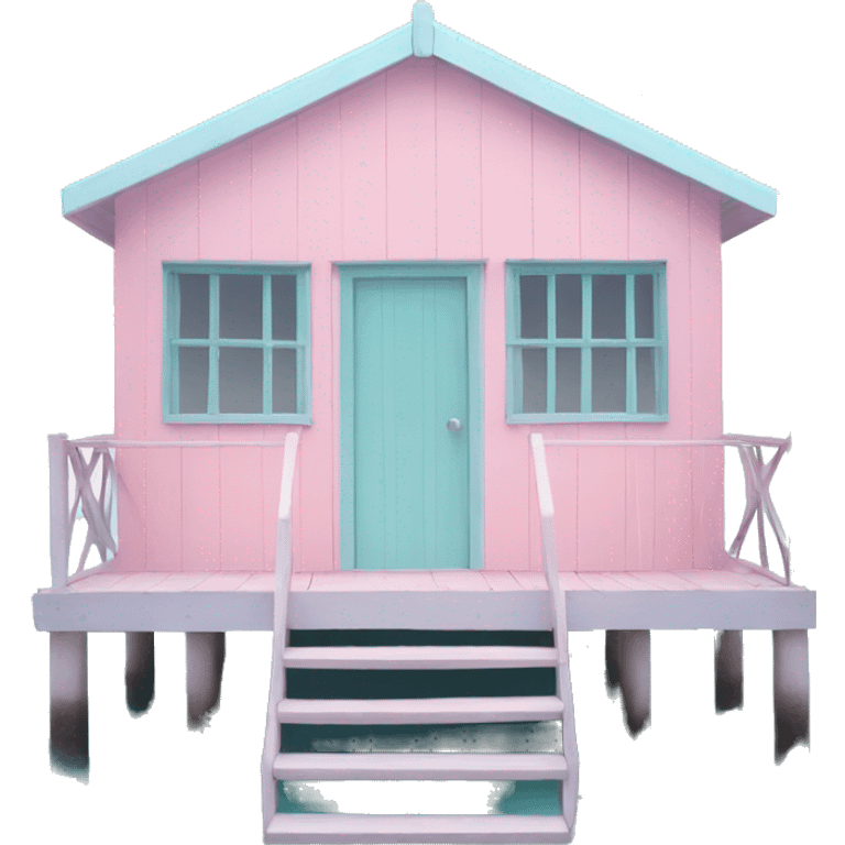 Pastel aesthetic beach hut emoji