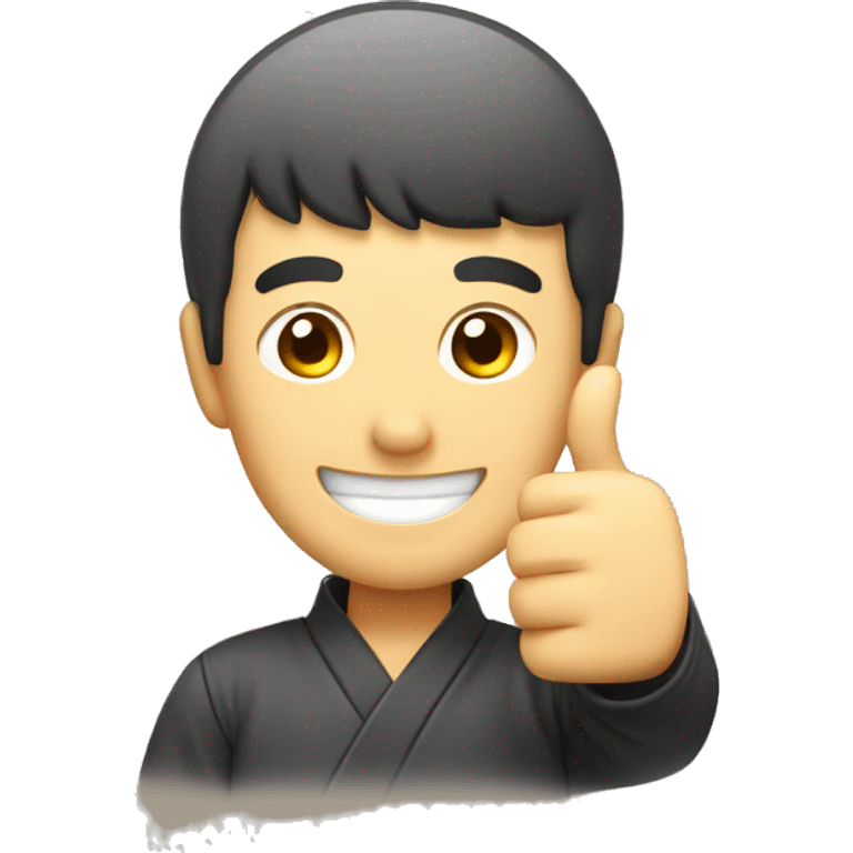 Smiling Japan man showing thumbs up  emoji