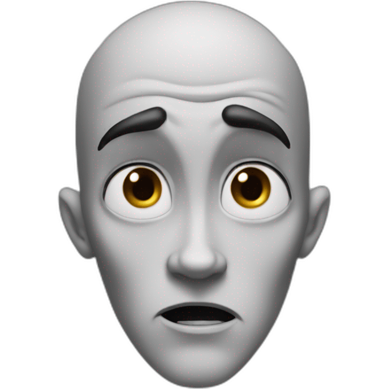 megamind confused with one eyebrow raised up emoji