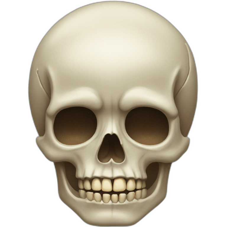 Frontal view of the skull crying emoji