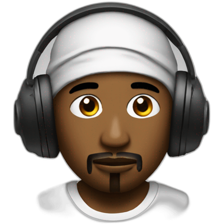 2pac and headphones emoji