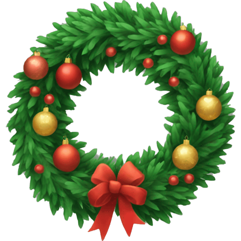 Festive Christmas wreath emoji