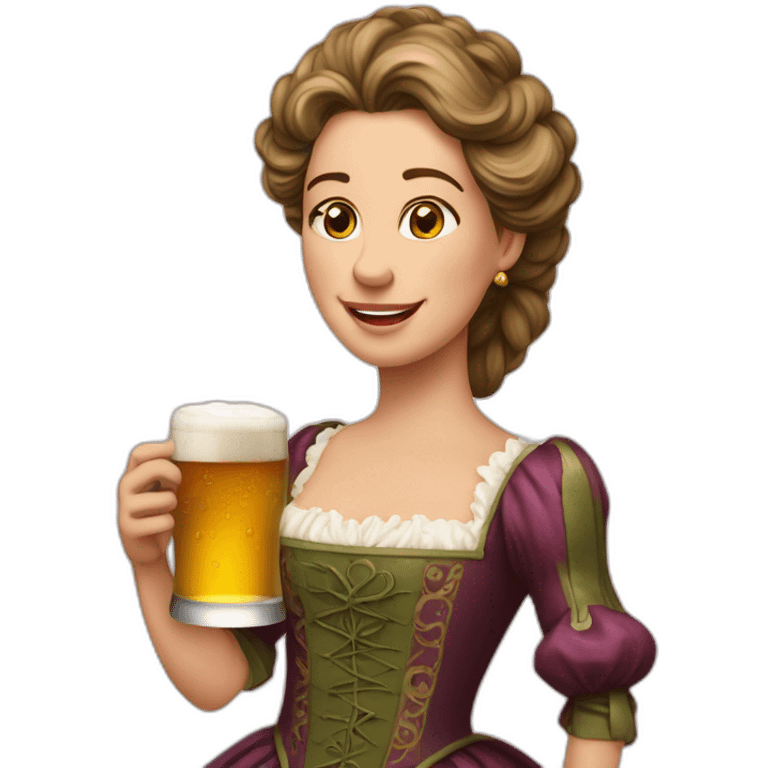 Reine Élisabeth avec une bière emoji