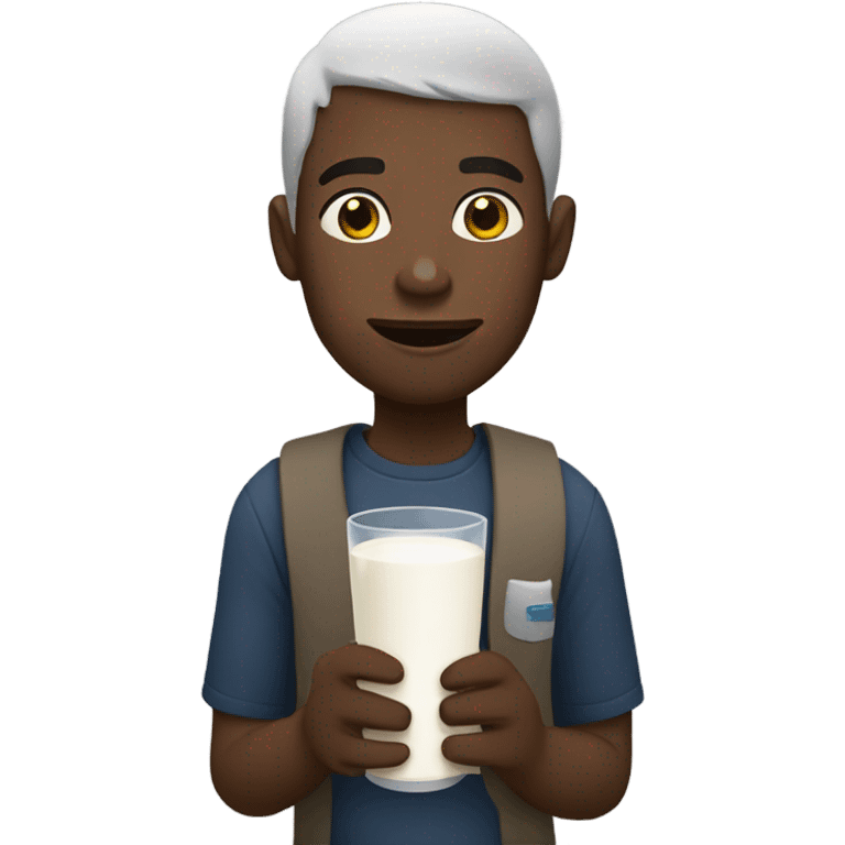 black man drinking milk emoji