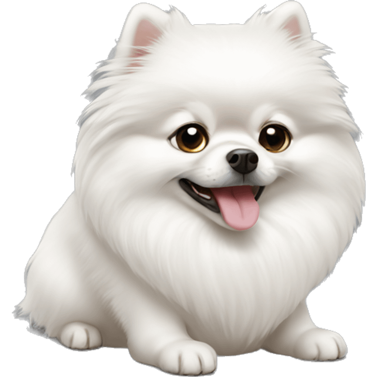 White Pomeranian shpits  emoji