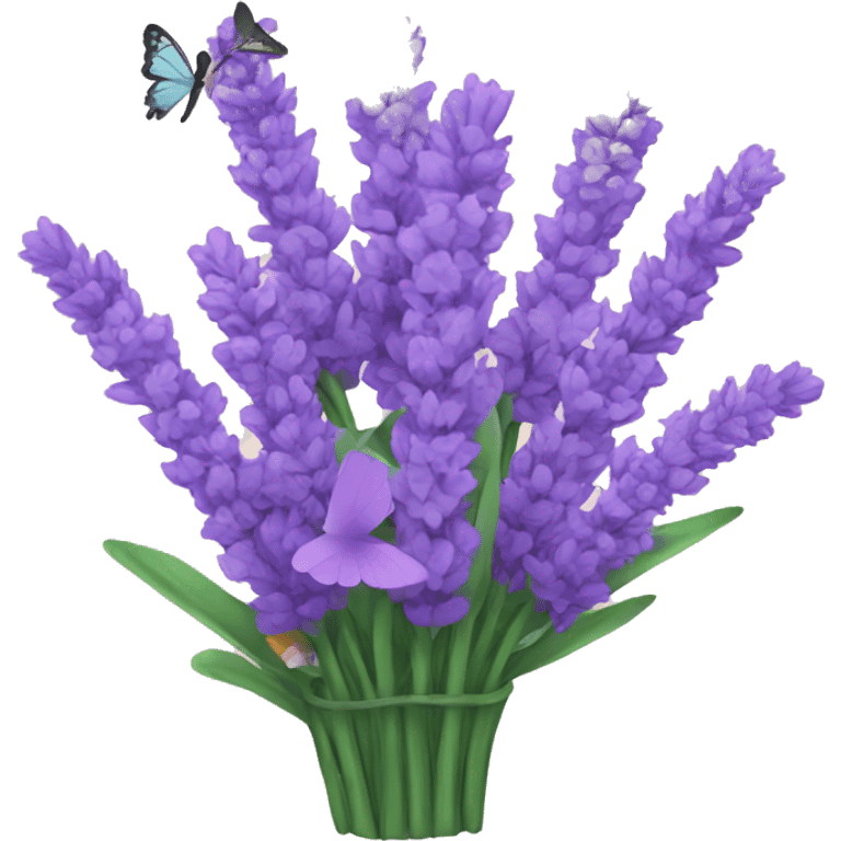 Lavender bouquet with butterflies emoji