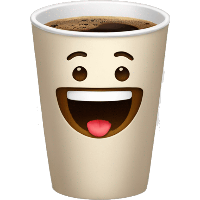 a coffe with smile emoji