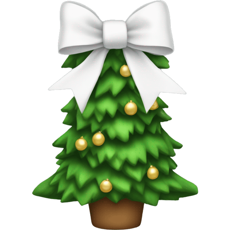 Christmas tree with white bows emoji