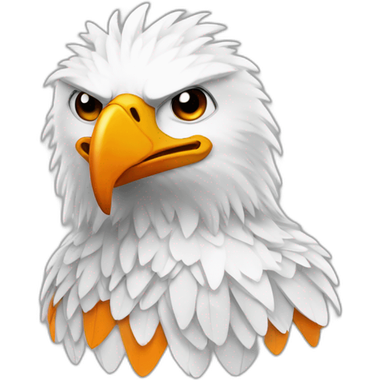 White and orange eagle emoji