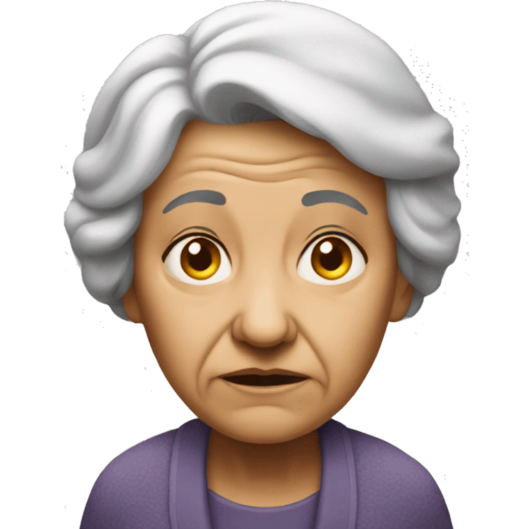 old woman sad standing full emoji