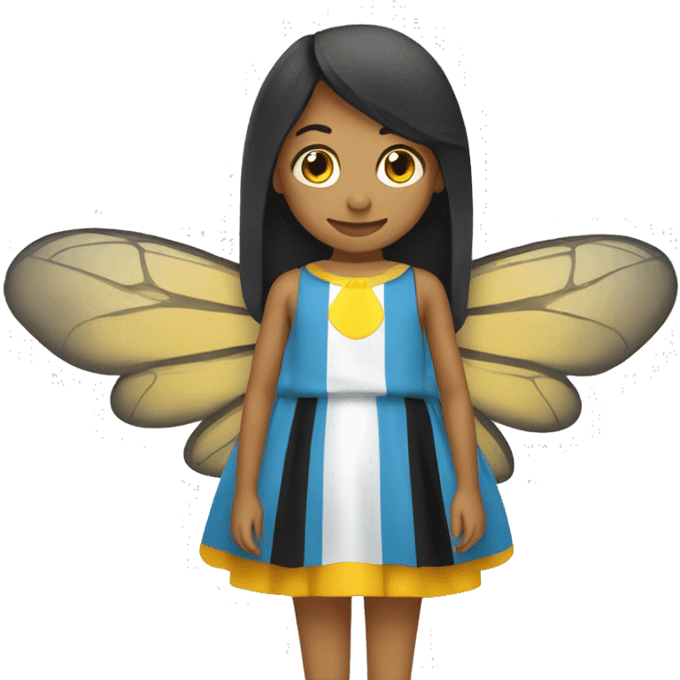 Create an emoji of a bee dress in the Argentina flag emoji