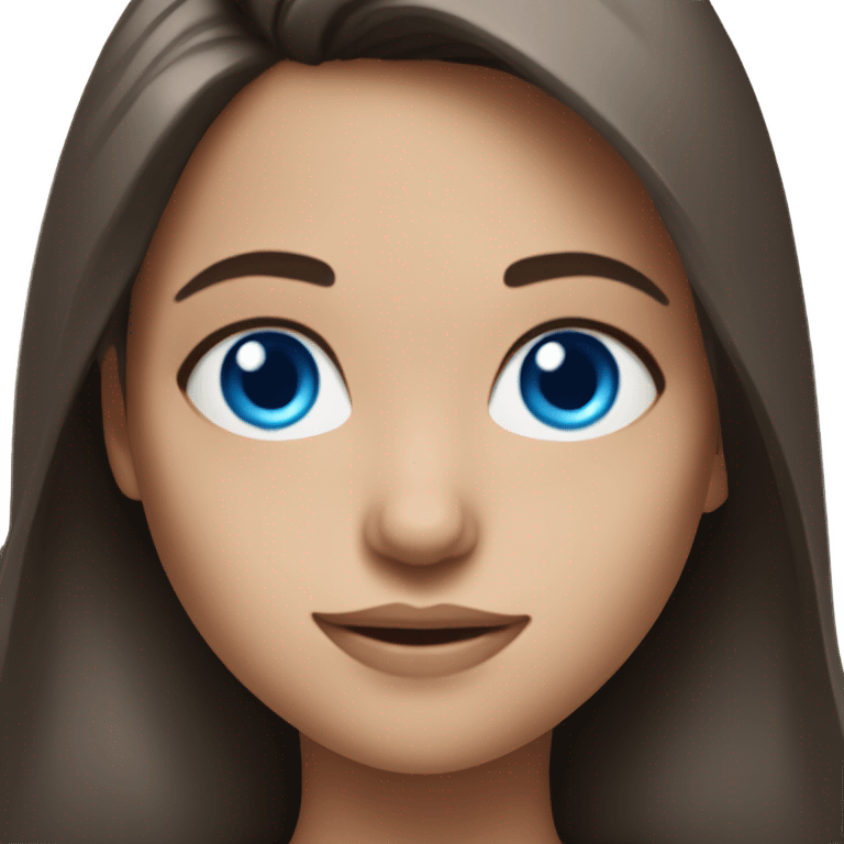 Realistic brunette girl with bright blue eyes lifting weights emoji