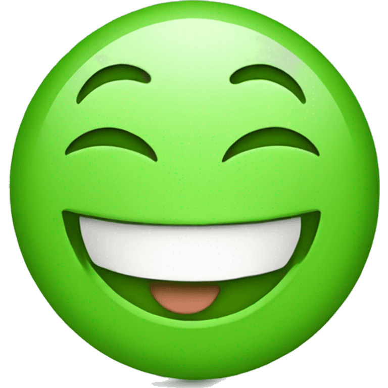 green happy emoji that is smilling emoji