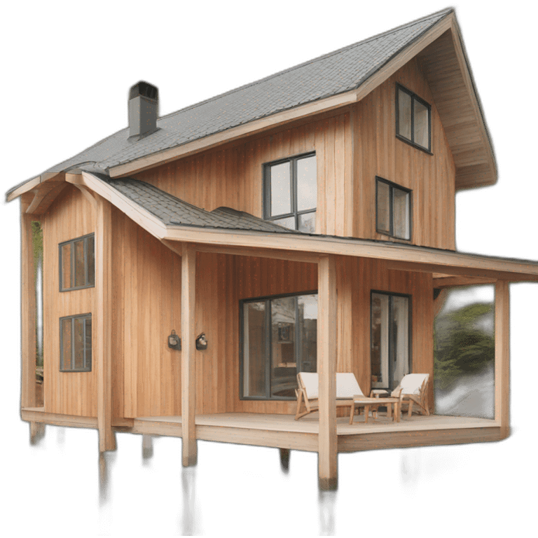 iconic scandinavian architecture wood holiday home front emoji