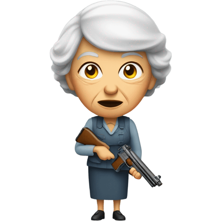 Old lady with a gun emoji