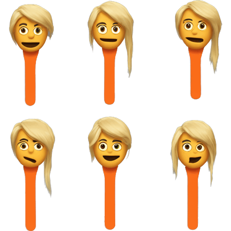 Orange stick figure puppet strings blonde comb over   emoji