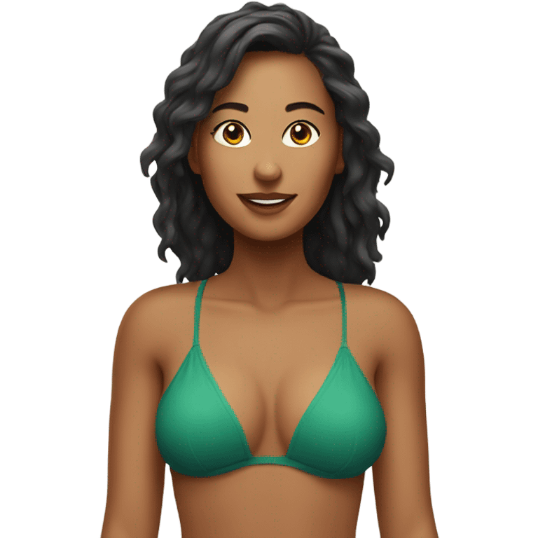 Beautiful woman in bikini top emoji