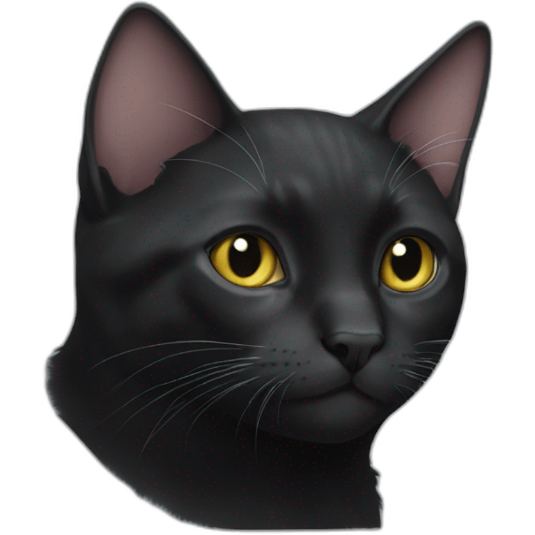 black cat white spot chest emoji