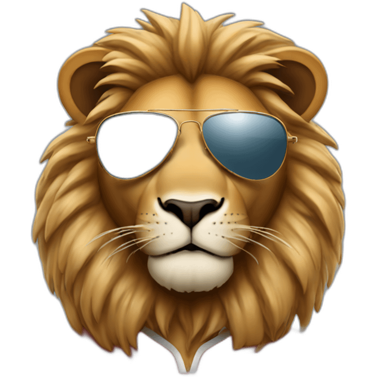 Lion wearing arsenal shirt and aviator sunglasses emoji