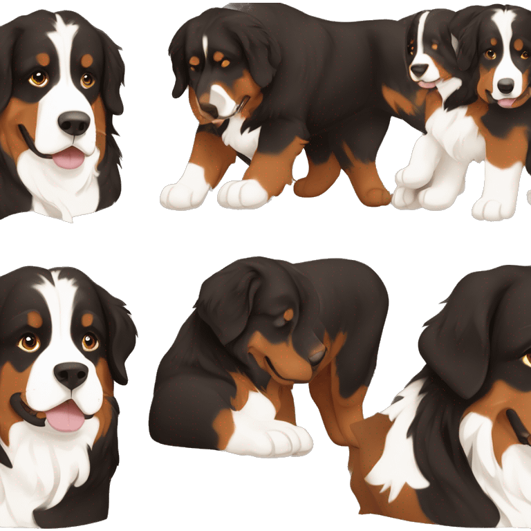 Bernese mountain dog but make all brown the color white emoji